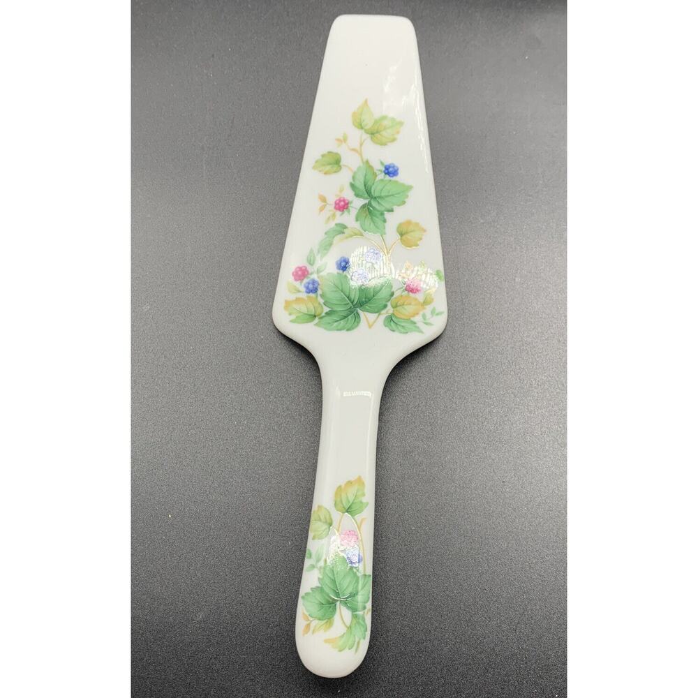 Vintage Andre by Sadek Cake serving Plate Spatula NIB Vineyard 10” Gold Rim Japa - Picture 3 of 9